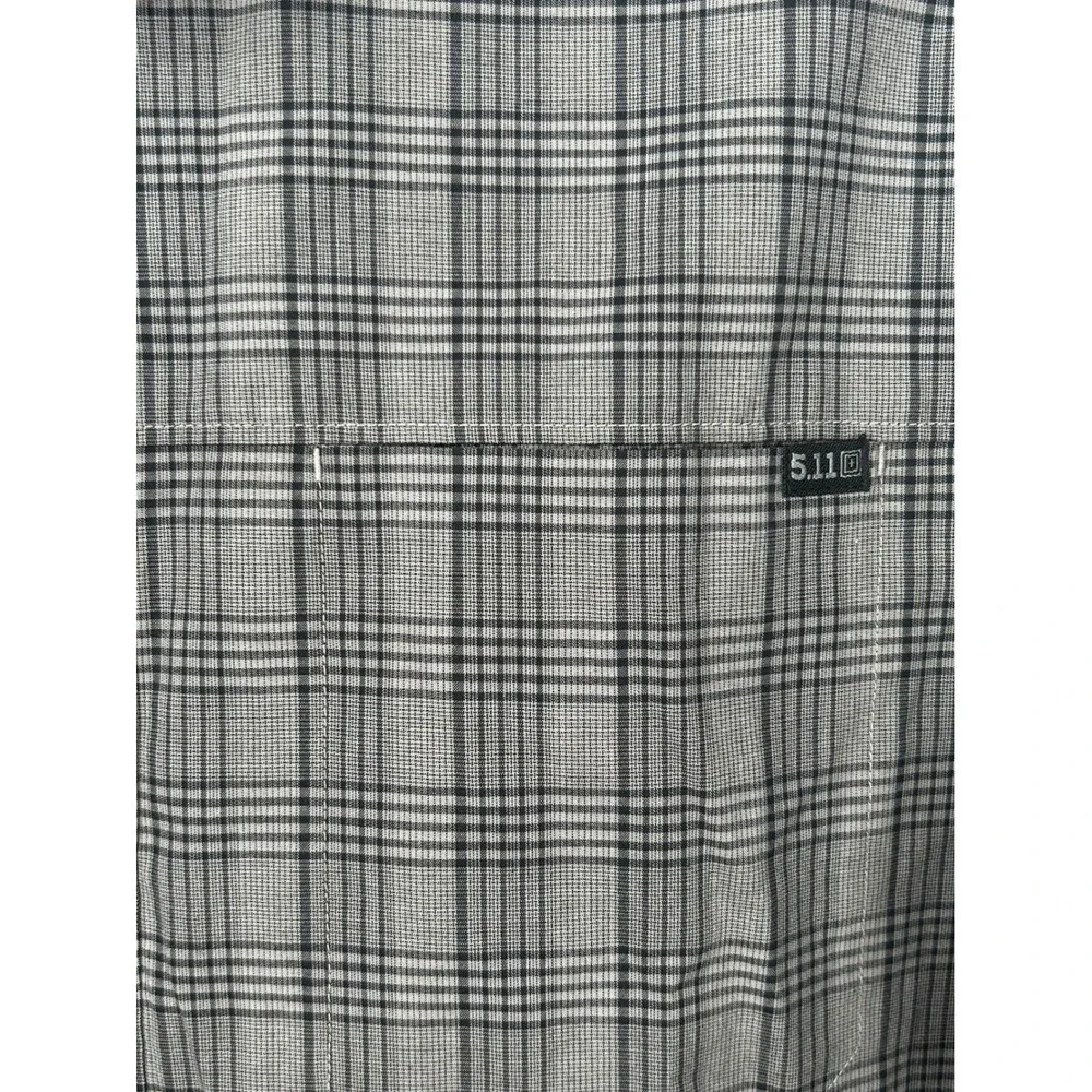 NEW 5.11 Tactical Men's LARGE Peak Long Sleeve Plaid Shirt Gray - Picture 6 of 11